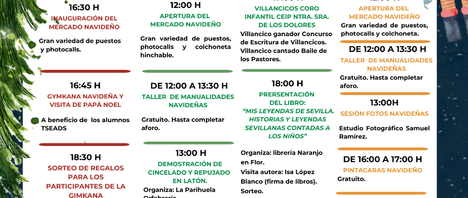 Copia de Cartel Programación de Navidad Informativo Ilustrado Azul