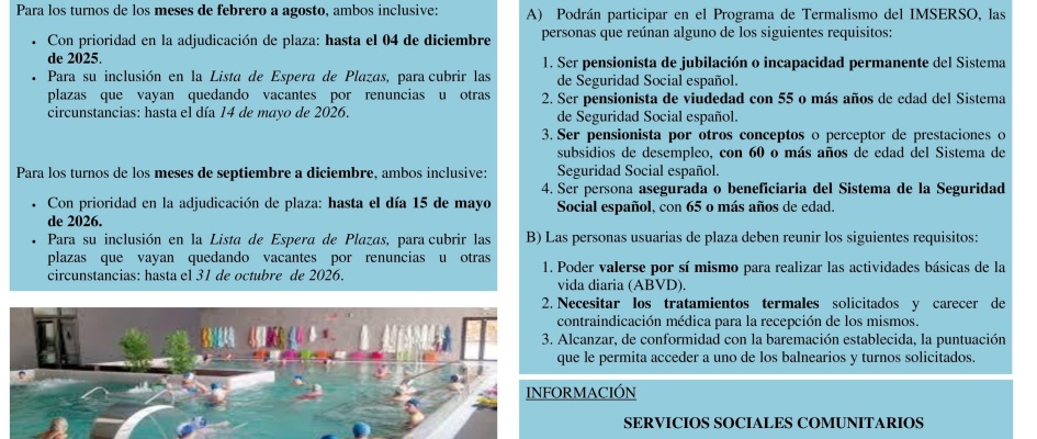 AA TERMALISMO DEL IMSERSO Cartel 2026