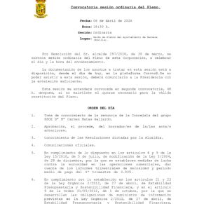 Convocatoria sesion ordinaria del Pleno. 06-04-2026 16-30h._page-0001